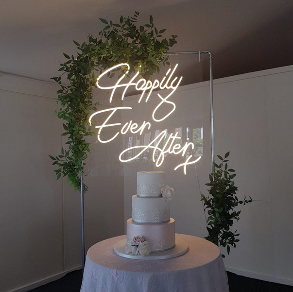 Happily ever after wedding neon sign